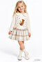 Girl's Dress with 3 Straps, Cat Print, Baby Collar