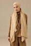 Dama Pattern Camel Naia Cotton Shawl 70X200 - 5