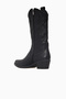 Women's Heeled Leather Western Boots 26K 25440005K Black - 3