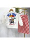 Boys' 3-Ply Cotton Back Printed Sweat Suit with Checked Sweatpants and Top, Ages 2-8 - 4