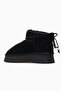 Women's Filled Heeled Furry Boots 26K 26K430-5 Black - 3