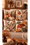 Botanical Autumn 4-Piece Throw Pillow Cover Set – 43X43 cm Double-Sided, with Hidden Zipper - 2