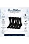 Women's Black Winter Thermal Long Socks, Pack of 6 |   Seamless Towel Socks, Warm and Comfortable, Strong Heel Support - 3