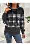 Women's Long Sleeve Turtleneck Lace-Up Patterned Ruffled Diver Blouse
