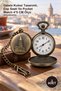 3 Piece Chain Watches – Galata Tower Design, Pocket Watch and Pocket Watch 4*5 cm Size