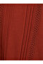 Two Mt Shop Quality Lcw Grace Orange Combed Cotton Embroidered Oval Neck Long Sleeve Women's Blouse - 6