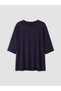 Alita City Farkıyla Lcw Curve Navy Blue Plain Oval Neck Three Quarter Sleeve Women's Blouse - 3