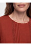Two Mt Shop Quality Lcw Grace Orange Combed Cotton Embroidered Oval Neck Long Sleeve Women's Blouse - 3