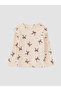 Alita City Ecru Camisole Patterned Tight & Slim Long Sleeve Girls' T-Shirt with a Difference