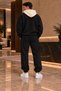 Premium Printed Unisex Hooded Zippered Cardigan Tracksuit Set 3 Thread Threaded - 5