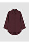 Two Mt Shop Quality Lcw Everyday Burgundy Women's Oversize Shirt - 5