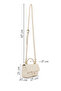 Women's Cream Long Strap Quilted Shoulder Bag Ab20002553 - 5