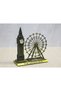10 Pieces Metal Clock Tower Ferris Wheel Decorative Model – Metal Design, Desktop Ornament, Mini Figure, Clock Tower Ferris Wheel - 2