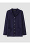 Alita City Lcw Curve Navy Blue Knitwear Plain Midi Women's Cardigan with a Difference - 3