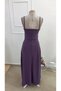 Women's Rope Strap Double Breasted Collared Slit Long Imported Crepe Dress - 5