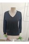 Women's Long Sleeve V-Neck Knitwear Blouse - 4