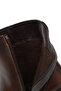 Women's Brown Zippered Thick Heeled Leather Boots Wf190059Dv - 7