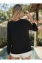 Women's long sleeve crew neck sandy blouse - 5