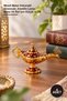 4 Pieces of Enameled Metal Aladdin Lamp – Enameled Metal Decorative Accessory, Aladdin Lamp, Small 6 cm for Table and Shelf