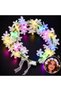Led Light up White Flower Crown - Color Changing Artificial Floral Crown - Party Festival Birthday Wedding Hair Accessory