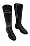 Women's Black Zippered Boots with Buckle Detail Wf250001Sk - 4
