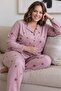 Powder Stella Front Buttoned Oversized Suede Women's Pajama Set