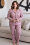 Powder Stella Front Buttoned Oversized Suede Women's Pajama Set - 5