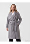 Two Mt Shop Quality Lcw Vision Gray Double-Breasted Collar Oversize Women's Cashmere Coat - 2
