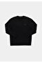 Relaxed Fit Round Neck Plain Men's Black Sweatshirt - 5