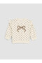 Two Mt Shop Quality Lcw Baby Ecru Polka Dot Baby Girl Thick Sweatshirt
