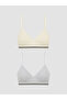 Esvab • Modern & Distinctive Underwire-Free Striped Bustier 2-Piece Set - 2