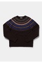 Regular Fit Round Neck Jacquard Women's Brown Sweater - 5
