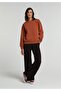 Regular Fit Round Neck Printed Women's Brown Sweatshirt - 3