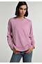 Regular Fit Round Neck Plain Women's Pink Sweater
