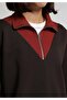 Regular Fit Polo Collar Plain Women's Brown Sweatshirt - 4