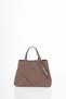 Leather Detailed Handbag Dark Brown