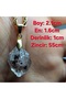 Herkimer Diamond - Herkimer Quartz Crystal Natural Stone Necklace - 6 - Gold Color Stainless Steel Chain (Only Hand Made) - 2