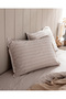 Melicia Double Cotton Striped Satin Printed Bed Sheet and Duvet Cover Set - Beige - 5
