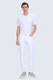 White Slim Fit 5 Pocket Canvas Trousers