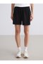Alita City Farkıyla Koor Sport Black Interlock Plain Standard & Regular Women's Sports Shorts - 2