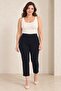 Lyocel-Featured Lizal Large Size Woven Trousers Navy Blue - 5