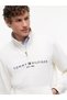 Men's Long Sleeve Regular Stand Collar Casual Ecru Sweatshirt - 3