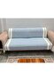 Cotton Non-Slip Zigzag Sofa Cover (3+3) - Indigo - 3