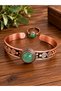 Women's copper ring bracelet handcrafted pure copper round agate stone natural gemstone women's copper adjustable bracelet