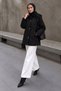 Hooded Quilted Coat with Velbua Hood Tsd260299 Black