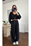 Black Hooded Crop Triple Set - 3223 - 2