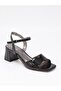 Carel 51 Black Patent Leather Single Strap Women's Sandals - 6