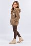 Girl's Hooded Plush Cardigan with Zipper, Floral Embroidery, Pockets, Soft Textured Winter Jacket Ak4125 - 4