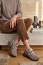 Lori̇sel Genuine Leather Imported Special Series Women's Sneakers Beige - 3
