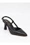 Uraz 050 Black Open Back Heeled Women's Shoes - 6